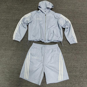 Conjunto de Sudadera con Capucha y Pantalones Cortos Personalizados, Conjunto de Sudadera con Capucha y Pantalones Cortos para Hombre, Sudadera con Capucha de Poliéster - Product Image 1