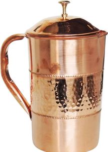 Copper jug set for consistent water access solution water metal set with <b>glasses</b> durable reusable kitchen dining drinkware - Product Image 2