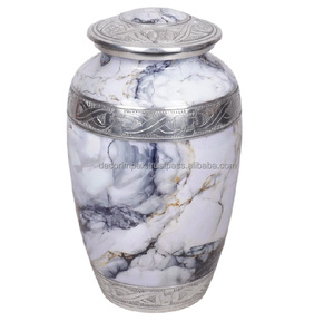 White Look Durable Quality Lightweight Urn Classic American Style Metal Funeral Urn <b>for</b> <b>Ashes</b> <b>for</b> Memories Memorial Urn - Product Image 1