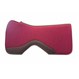 Tapis de selle de dressage en feutre non tissé avec doublure polaire rouge et bordure marron pour l'équitation - Product Image 2