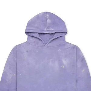 Sudadera con Capucha Unisex Oversize Tie-Dye Morada de Algodón French Terry Casual para Otoño Estilo Urbano con Bolsillos - Product Image 2