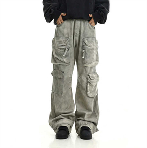 Pantalones Cargo Anchos de Mezclilla Vintage con Múltiples Bolsillos, Calidad Premium, Nueva Llegada 2026, Servicio OEM Personalizado - Product Image 1