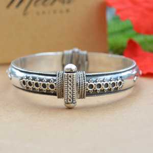 Meera Jaipur Bracelets vintage en argent 925 pour femmes, bijoux fins, dernier design, 43-48g, hindouisme - Product Image 1
