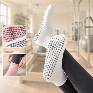 Wholesale Simple Style <b>Socks</b> Custom Logo Embroidered Heart <b>Grip</b> Pilates <b>Socks</b> Non Slip Yoga <b>Socks</b> for Women Multicolor - Product Image 1