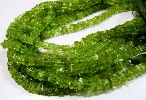 Peridoto Verde Natural, Corte Heishi, Tamaño 3-4mm, Cuentas de Piedras Preciosas de Alta Calidad, Longitud 14-15 Pulgadas - Product Image 4