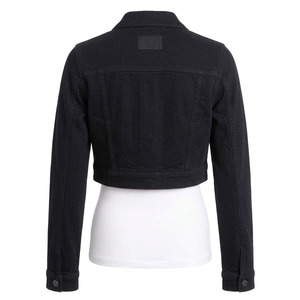 Chaqueta vaquera negra corta - Chaqueta vaquera para mujer de mezcla de algodón ecológica, de secado rápido y transpirable - Product Image 6