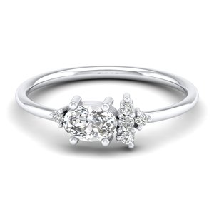 Bagues de fiançailles et de promesse en or 14 carats avec diamants de laboratoire CVD HPHT, prix usine REYES, pour femmes, cadeaux d'anniversaire - Product Image 5