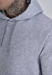 <b>Men's</b> Light <b>Grey</b> Hooded <b>Sweatshirt</b> Regular Fit Solid Color Cotton Knitted Casual Pullover Hoodie Autumn Wear - Product Image 6