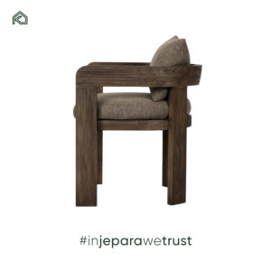 Chaise de salle à manger d'extérieur moderne et contemporaine avec structure en teck robuste et coussins épais et doux pour un confort maximal, idéale pour appartement et chambre. - Product Image 2