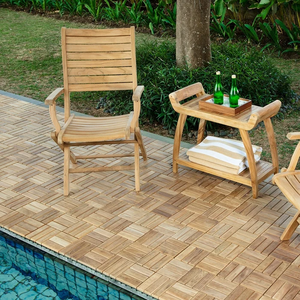 Banc de douche en teck Decca avec étagère à lattes, design moderne et minimaliste, résistant à l'eau, mobilier d'extérieur - Product Image 2
