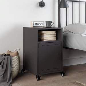 เหล็กรีดเย็นสีดำตู้ข้างเตียง14.2x15.4x23.2ใน nightstands - Product Image 3