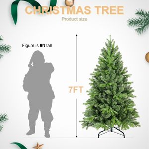 7ft Skinny <b>Artificial</b> <b>Christmas</b> <b>Tree</b> for <b>Small</b> Spaces Unlit Slim Xmas <b>Tree</b> Real Touch PE/PVC Needles Easy Assembly Hinge Design - Product Image 2