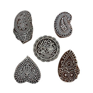 Bloque de Impresión de Madera Vintage Hecho a Mano con Estampado Textil Indio Pasley para Tela, Mehndi, Cerámica y Artesanía al por Mayor - Product Image 1
