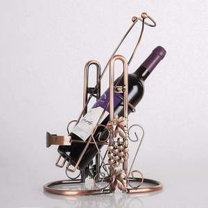 <b>Wine</b> Bottle Holder <b>Stand</b> Decorative Metal <b>Wine</b> Holder <b>Rack</b> for Kitchen Dining Table & Bar Stylish Home Decor Gift Item - Product Image 2