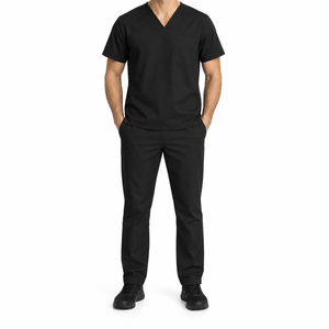 Tenue d'infirmière tissée à couverture intégrale pour les environnements hospitaliers et cliniques, ensemble de travail avec haut et bas - Product Image 3