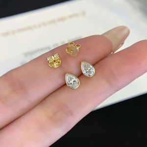 Pendientes de tuerca con corte de pera, plata 925, moissanita, joyería clásica de boda para mujer, pendientes de moda - Product Image 1