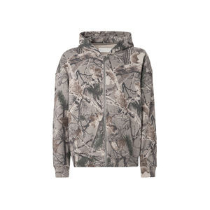 Sweat à capuche zippé pour homme, coupe décontractée, imprimé camouflage, 100% coton molletonné, teinture unie, écologique, anti-boulochage, respirant, style streetwear - Product Image 3