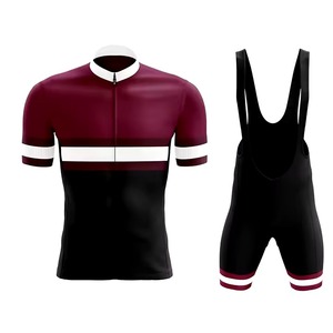 Ensemble de vêtements de cyclisme pour hommes avec maillot de course respirant et short à bretelles rembourré élastique pour les compétitions de cyclisme - Product Image 1