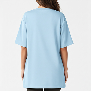 Nueva camiseta de lujo extragrande para mujer, 220 GSM, hombros caídos, estilo hip hop, logotipo personalizado con impresión DTF, ropa urbana de verano, camiseta para dama. - Product Image 6