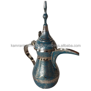 Cafetera de latón árabe grabada y pintada de Della Metal Collection para uso en el hogar, Hotel, restaurante, teteras y teteras - Product Image 6