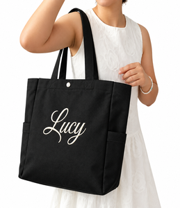 Bolsa de Mano Personalizada de Lona de Algodón, Bolso de Hombro con Múltiples Bolsillos para Viajes al Aire Libre, Logotipo Personalizado - Product Image 3
