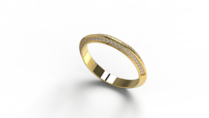 Anillo de Diamantes Redondos Modernos de Oro de 18K, Anillo de Boda con Doble Hilera de Micro Pavé, Anillos de Eternidad Geométricos Apilables, Joyería para Mujer, Regalo - Product Image 2