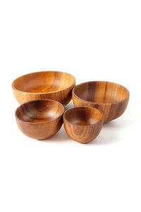 Bol en bois naturel personnalisé en gros avec logo, ustensiles de cuisine durables, saladier en bois pour hôtels et restaurants, bol de service en bois - Product Image 4