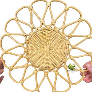 Vintage Rattan Handmade Woven <b>Straw</b> Placemats Wicker <b>Basket</b> Tray Set Boho Farmhouse Holiday Home Decor Picnic Tableware Mat - Product Image 6