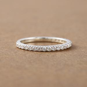 10KT or massif Style classique alliance demi-éternité ronde laboratoire cultivé diamant mode bague parfait cadeau d'anniversaire pour les filles - Product Image 1