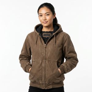 Chaqueta de Lona con Capucha para Motocicleta para Hombre, Estilo Casual de Otoño, Transpirable, con Cierre, Resistente al Viento, Color Sólido, Corte Regular, Algodón y Poliéster en la Parte Delantera - Product Image 3
