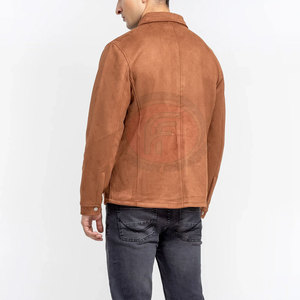 <b>Men</b> Faux <b>Suede</b> Shacket Button Front Long Sleeve Casual Overshirt Breathable Quick-Dry Windproof Soft Comfortable Warm <b>Jacket</b> - Product Image 3