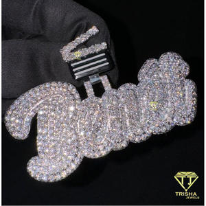 Collar Personalizado con Nombre en Letras de Burbuja Estilo Hip Hop, Joyería de Moda, Colgante con Nombre en Letras de Burbuja Personalizado - Product Image 2