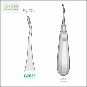 Élévateur dentaire à pointe courbée 4,0 mm en acier inoxydable 420, manche creux 140 mm, autoclavable, réutilisable, pour extraction chirurgicale - Product Image 6