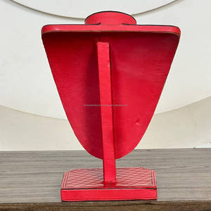 Expositor de Joyería de Cuero Repujado Hecho a Mano, Soporte para Collares de Piel de Vacuno Genuina, Exhibidor de Mostrador para Joyería Western - Product Image 6