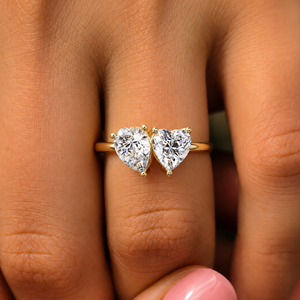 Anillos de Diamantes Cultivados en Laboratorio con Forma de Corazón Toi et Moi, Certificados por IGI, Anillos de Compromiso de Oro de 14K, Joyería Personalizada, Fabricante OEM ODM, Venta al Por Mayor - Product Image 2