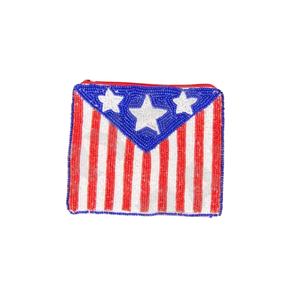 Monedero de EE. UU., billetera con cuentas de semillas personalizada, hermoso regalo para mamá, diseño de corazones para niñas - Product Image 1