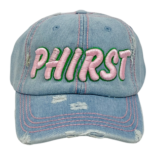 PHIRST <b>Light</b> Denim Hat Custom Embroidered Baseball Cap Unisex Washed Denim Dad Hat Adjustable Snapback Casual Streetwear Hat OEM - Product Image 1