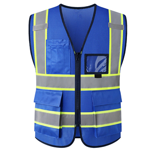 Safety <b>Vest</b> With High Vis Reflective Bands Multi Pocket <b>Utility</b> Design For Construction And Warehouse Management Safety - Product Image 1