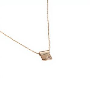Collar Colgante de Lujo con Diseño Minimalista en Oro Rosa Sólido de 10/14K para Mujer, Joyería Fina, Regalo de Aniversario Atemporal, Joyería Moderna - Product Image 3