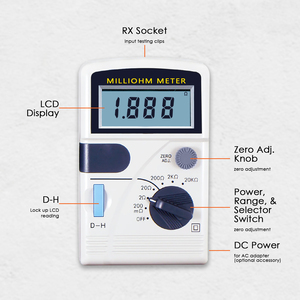Micro-ohmmètre numérique professionnel 4 fils à faible résistance (0,1 mΩ à 20 kΩ) pour transformateur, directement de l'usine - Product Image 4