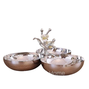 Ensemble de 3 nouveaux bols décoratifs en métal plaqué cuivre de différentes tailles pour la décoration de la maison, style japonais - Product Image 4