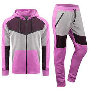 Blank 400 <b>GSM</b> 100% Cotton Fleece Heavyweight Sweat Suit Custom logo Tracksuit <b>Hoodies</b> Zipper and Jogger Set for Men Training - Product Image 2