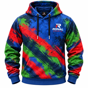 เสื้อฮู้ดผู้ชาย RONAL SPORTS พิมพ์ลายแบบ Sublimation ระบายอากาศได้ดี ผลิตจากผ้าโพลีเอสเตอร์ถัก ดีไซน์สปอร์ต ทรงปกติ เหมาะสำหรับใส่ในช่วงฤดูใบไม้ร่วง - Product Image 1
