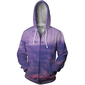 High Quality Men's Winter Beach Hoodies ODM Custom 3D Sublimation Print Zipper Polyester Casual Design Solid Pattern Flannel - Product Image 6