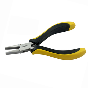 Heavy Duty Jewelry Pliers Ergo Half Flat Nose Plier 125mm Stainless Steel Smooth Jaws Spring Black Yellow Ergonomic Handles - Product Image 1