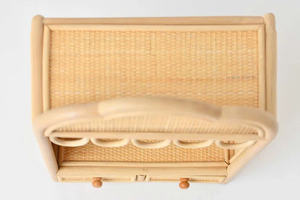 Delight your little one with this beautiful tabletop rattan kids toy dollhouse display case complete with two pull-out drawers. - Product Image 2