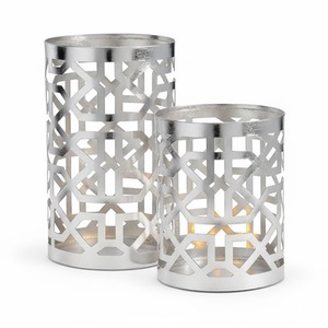 Porte-bougies cylindriques en acier avec motifs découpés cerf et arbre pour la décoration de Noël à la maison, bougies votives faites à la main en promotion - Product Image 2