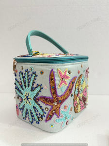 Trousse de Maquillage Artisanale Thème Océan, Ornée de Perles, Boîte de Rangement Coquillages et Perles, Fournisseur en Gros OEM Export - Product Image 3