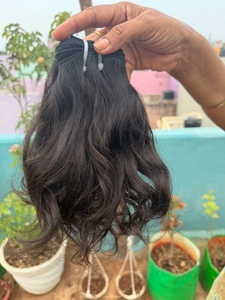 High Quality 12 Inch Indian Natural Wavy Remy Virgin Human Hair Extensions 100g Machine Double Weft No Shedding No <b>Tangled</b> - Product Image 3