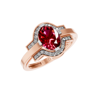 Bague élégante classique en or 14K 18K avec pierre précieuse rubis taille ovale 1,5 carat, diamants naturels sertis à griffes, certifiée IGI, pour mariages et fêtes